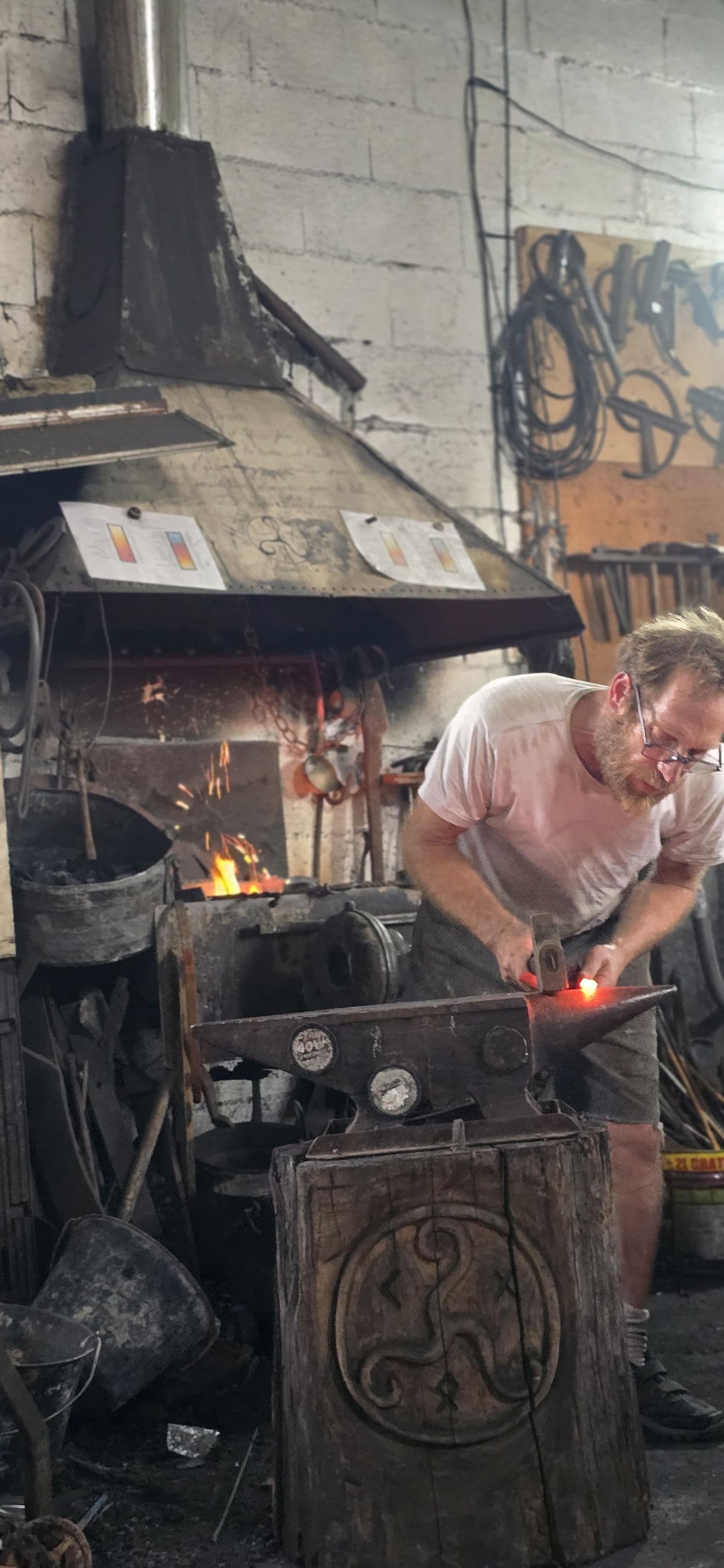 Démonstration de forge et visite de l'huilerie